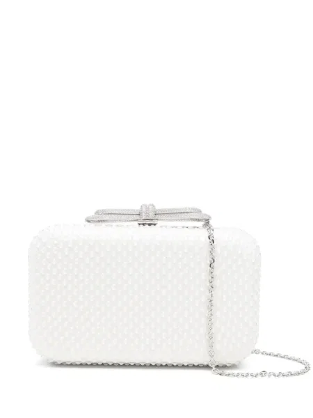 Чанта тип портмоне Mach & Mach с панделка бяло