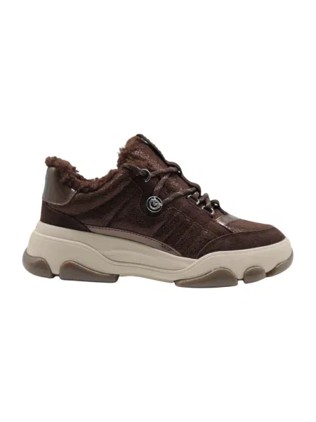 Pinko Athena 01 sneakersy skórzane brązowe