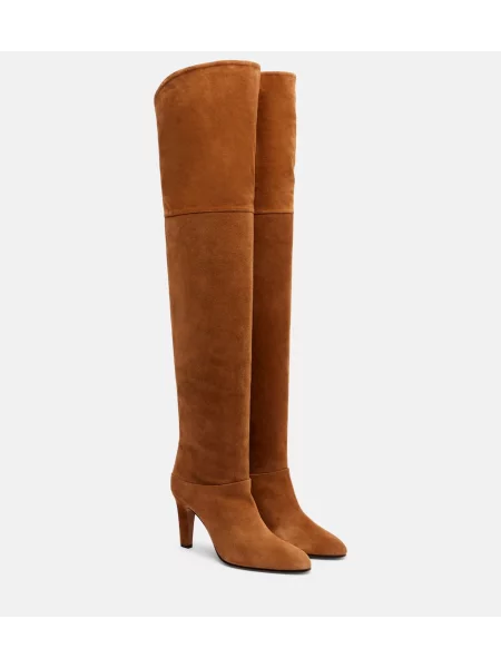Cizme Chloé din piele de căprioară maro