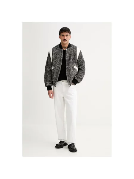 Kenzo kurtka bomber z domieszką wełny Wool Varsity Jacket zimowa oversize czarny