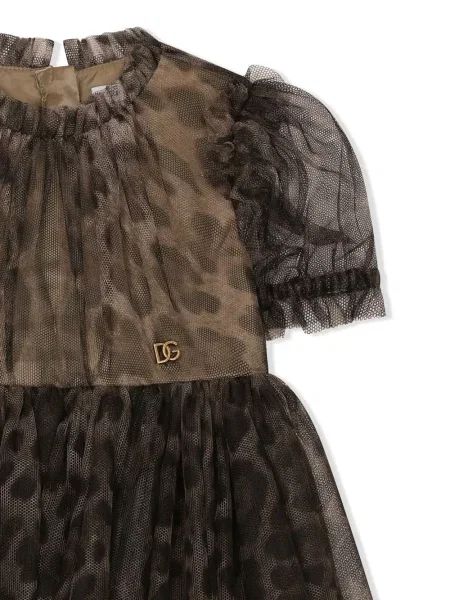 Sukienka dziecięca Dolce And Gabbana brązowa