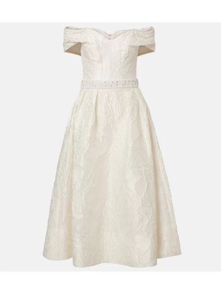 Rochie midi Rebecca Vallance din jacard alb
