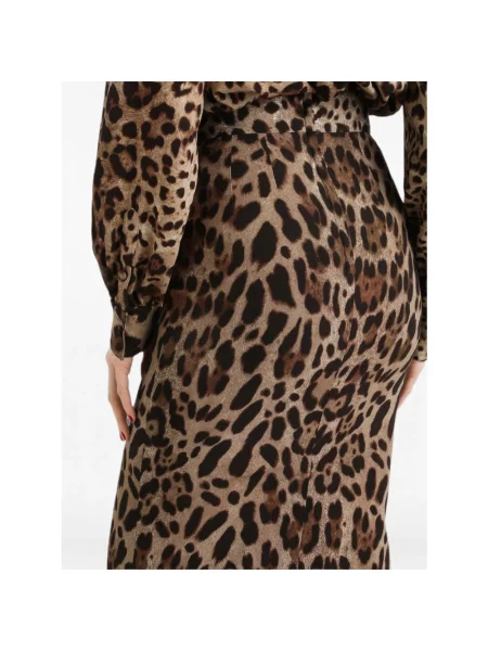Spódnica midi Dolce And Gabbana brązowa