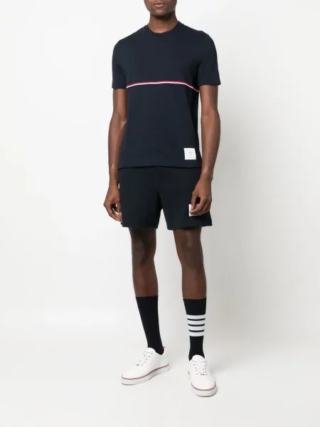 Dryžuotas marškinėliai Thom Browne mėlyna