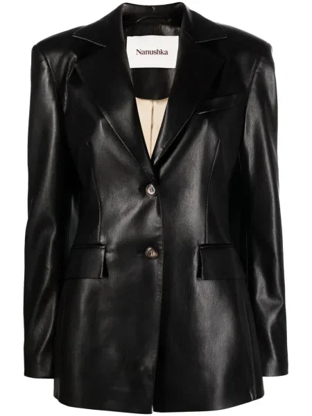 Marynarka Nanushka jednorzędowa czarna