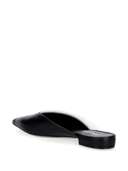 Papuci tip mules Pollini din piele negru