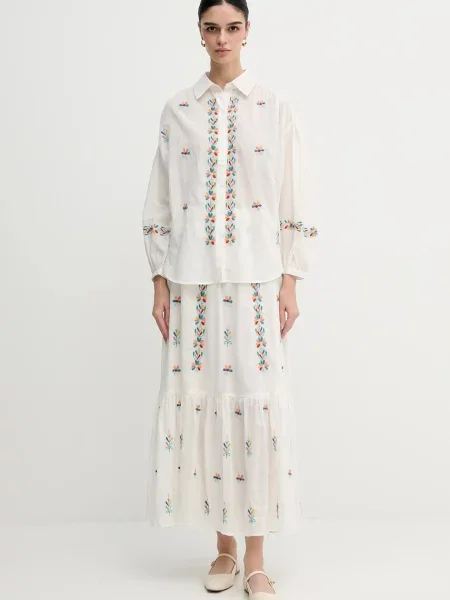 La Petite Française koszula CHEN relaxed z kołnierzykiem klasycznym CHEN beżowy