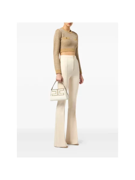 Sweter Elisabetta Franchi wełniany beżowy