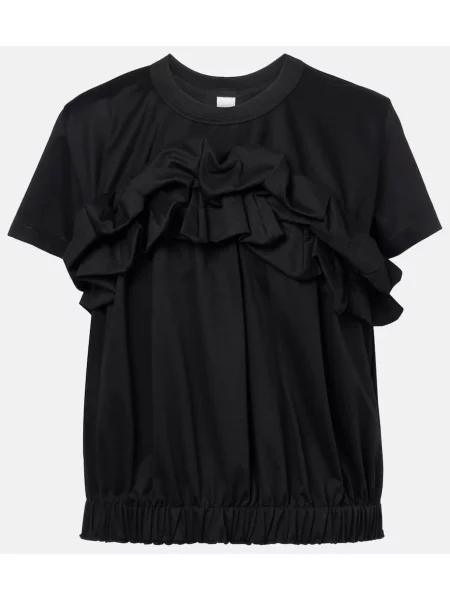 Top Noir Kei Ninomiya z falbankami czarny