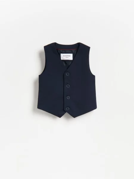 Reserved Vestă elegantă bleumarin