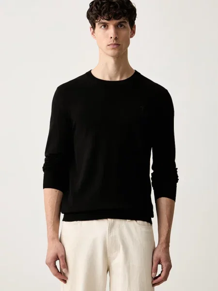 Trussardi pulover pentru bărbați cu vâscoză negru
