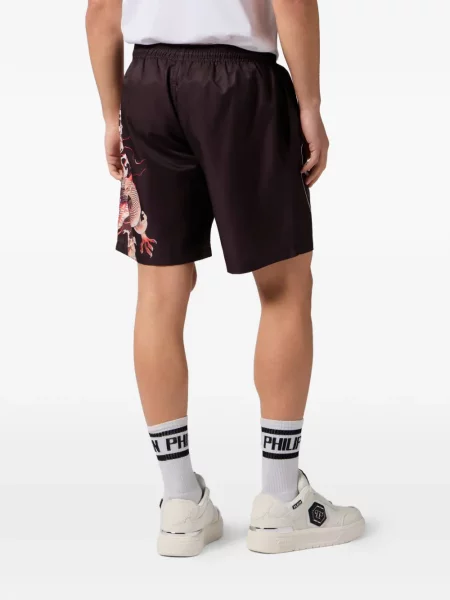 Slip de baie Philipp Plein cu imagine maro