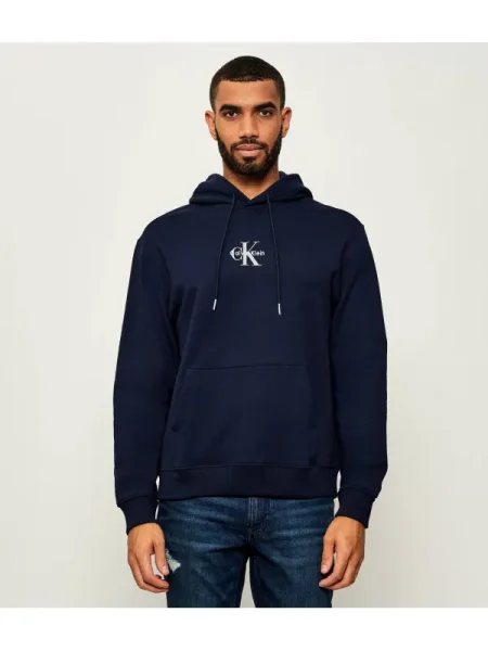 Geacă de blugi Calvin Klein Jeans din material terry albastru