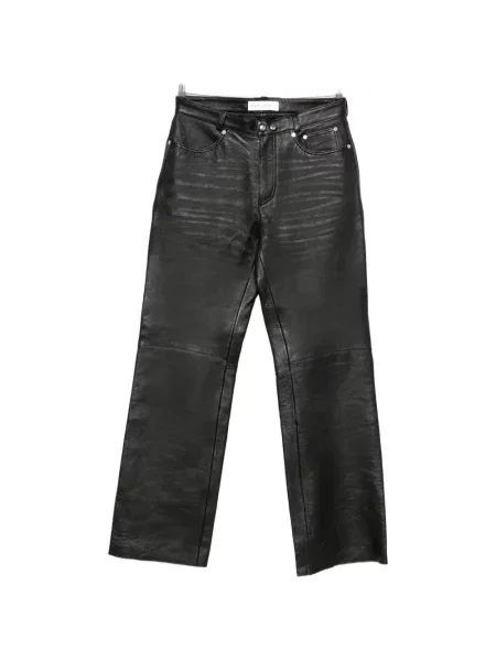 Pantaloni de piele Our Legacy din piele negru