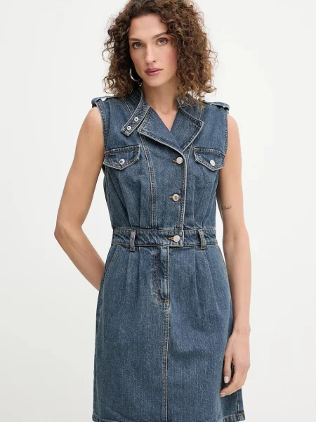 Morgan rochie jeans bleumarin mini evazați RNAPA albastru