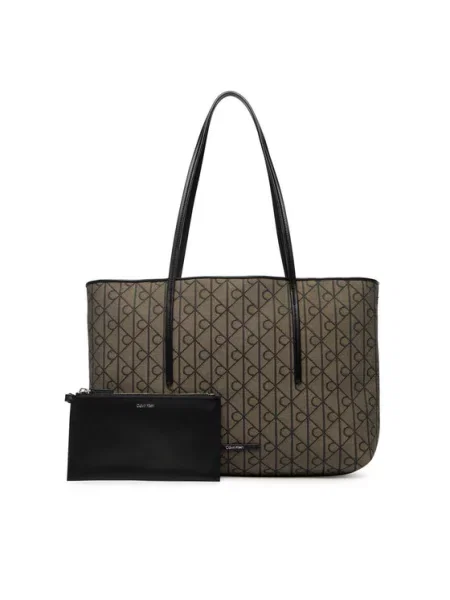 Geantă shopper Calvin Klein din jacard maro