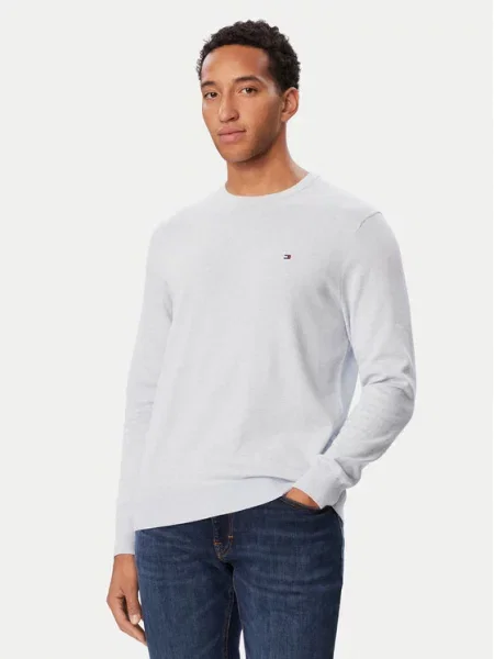 Tommy Hilfiger Pulover Essential Ssnl Svetlo modra