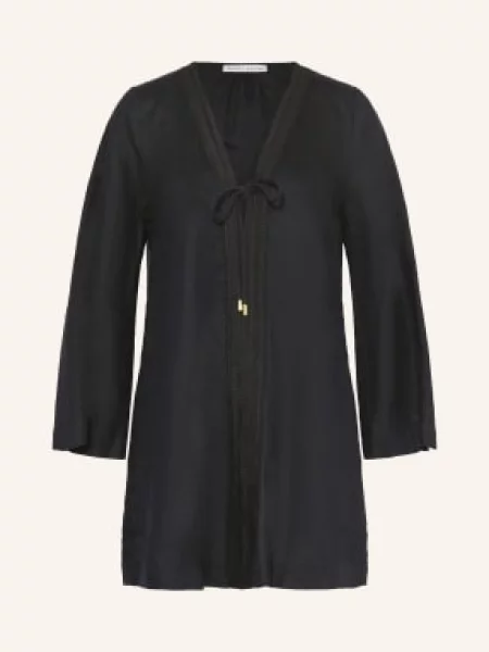 Heidi Klein Sukienka Plażowa Meteora Z Lnu schwarz czarna