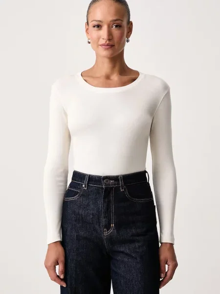 Tricou cu mânecă lungă Mos Mosh din modal bej