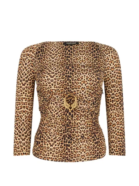 Top Roberto Cavalli cu imagine cu model leopard maro