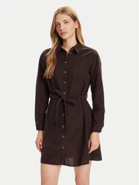 Vero Moda Sukienka koszulowa Elly brązowy