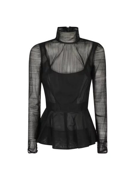 Bluzka Elisabetta Franchi z falbankami czarna