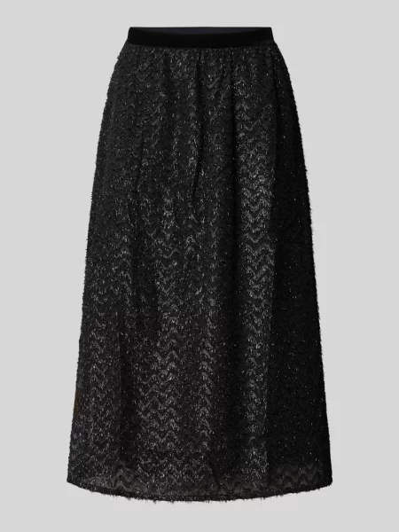 Spódnica midi z frędzlami Oui czarna