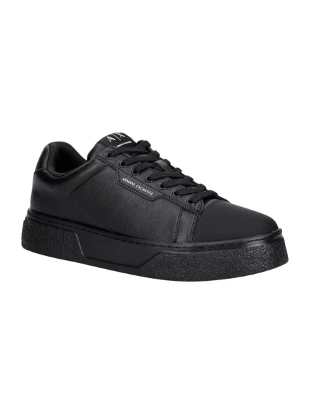 Sneakersy Armani Exchange skórzane czarne