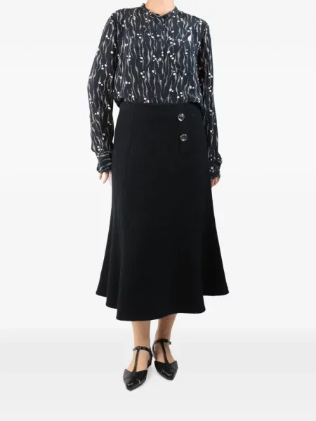 Fusta maxi Jason Wu din tweed negru