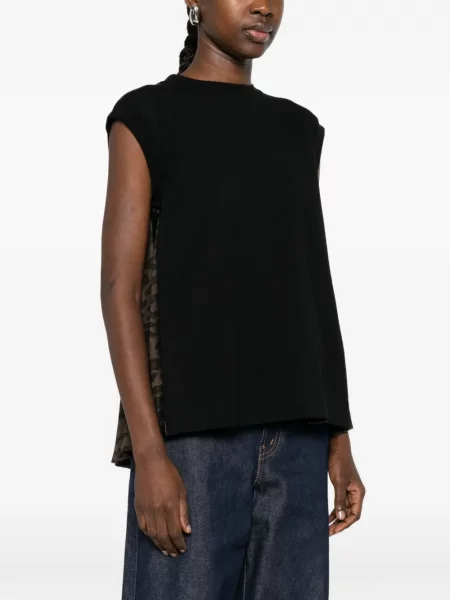 Koszulka Sacai z falbankami czarna