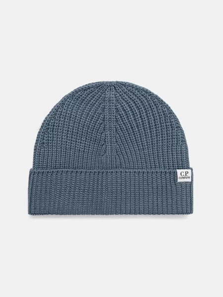 C.P. Company beanie kapa iz merino volne modra