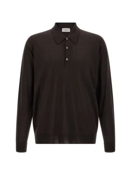 Lung tricou polo John Smedley maro