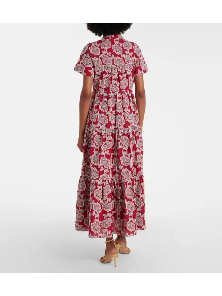 Rochie tip cămașă Erdem cu broderie bordo