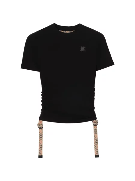 Tricou Burberry din cașmir în carouri negru