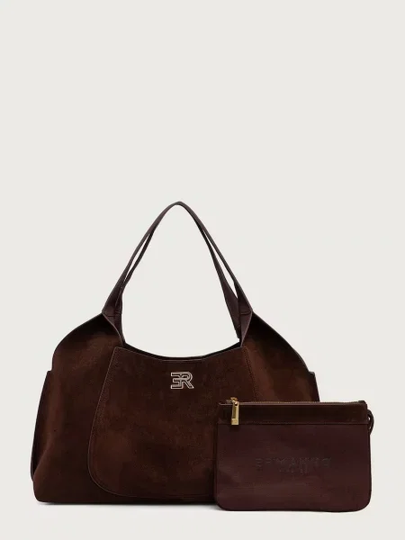 Ermanno Scervino LIFE geantă shopper pentru femei din piele întoarsă maro