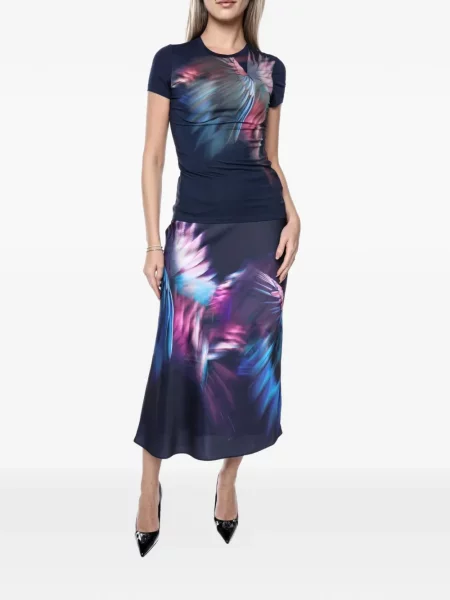Midi sukňa Ted Baker modrá