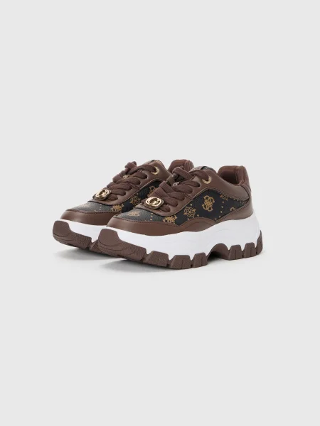 Sneakerși Guess maro