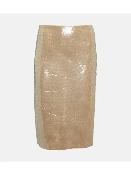 Fustă midi Nili Lotan până la genunchi bej