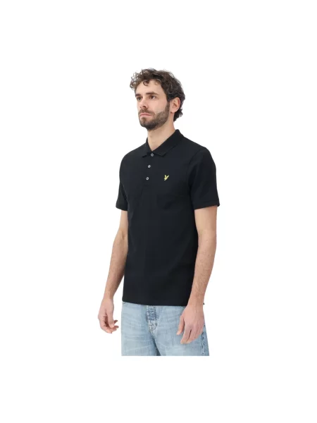 Koszulka polo Lyle & Scott z krótkim rękawem biznesowa czarna