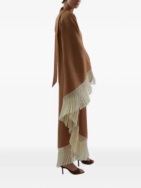 Rochie maxi Taller Marmo cu franjuri maro