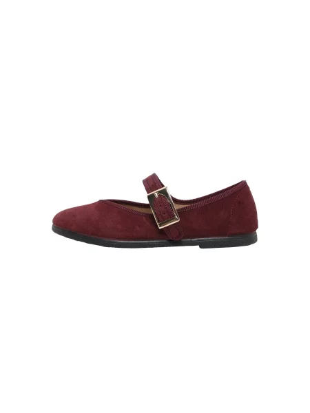 MACARENA Balerini cu curea glezna burgundy roșu