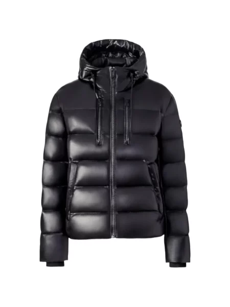 Geacă cu puf Mackage cu glugă negru