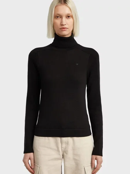Вовняна водолазка G-star Raw чорна