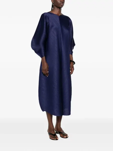 Rochie midi Pleats Please Issey Miyake albastru