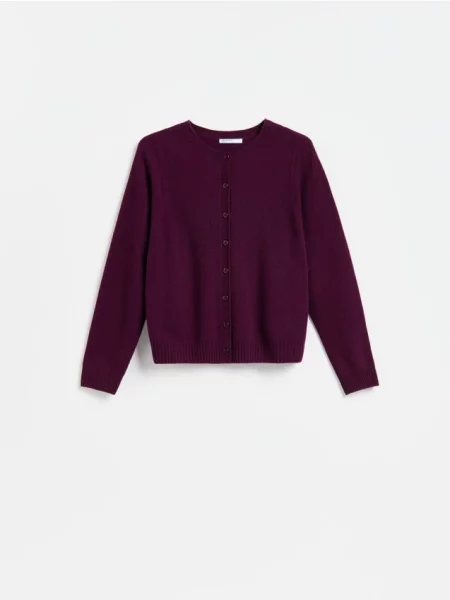 Reserved Cardigan din lână violet-închis violet