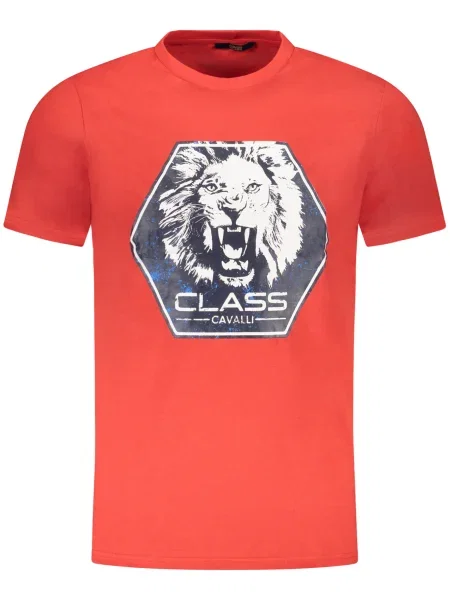 Krátké tričko Cavalli Class s krátkými rukávy červené