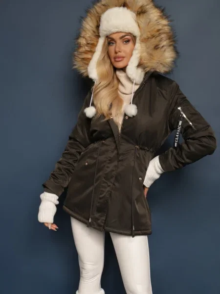 Geacă Inaveira Verde cu bej