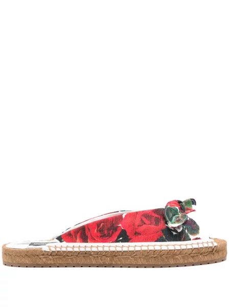 Espadrile Dolce & Gabbana cu model floral cu imagine alb