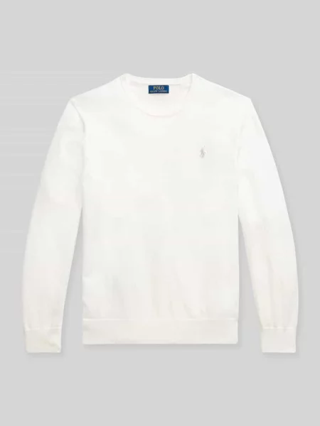 Sweter o kroju slim fit z czystej bawełny Polo Ralph Lauren biały