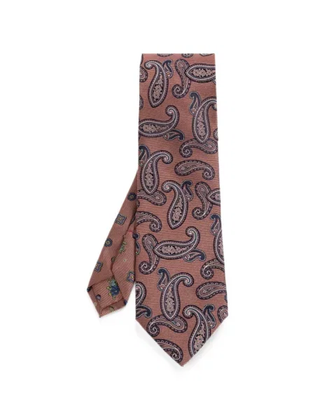 Cravată Etro de mătase cu imagine cu model paisley roz